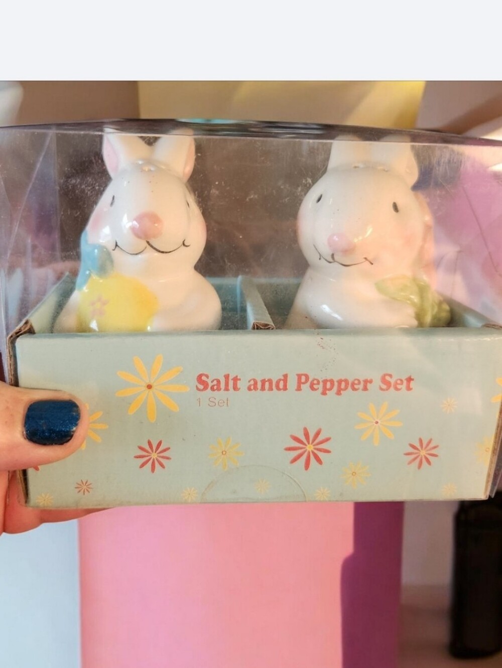 Salt and Pepper Set - White Bunny Ceramic Shakers
